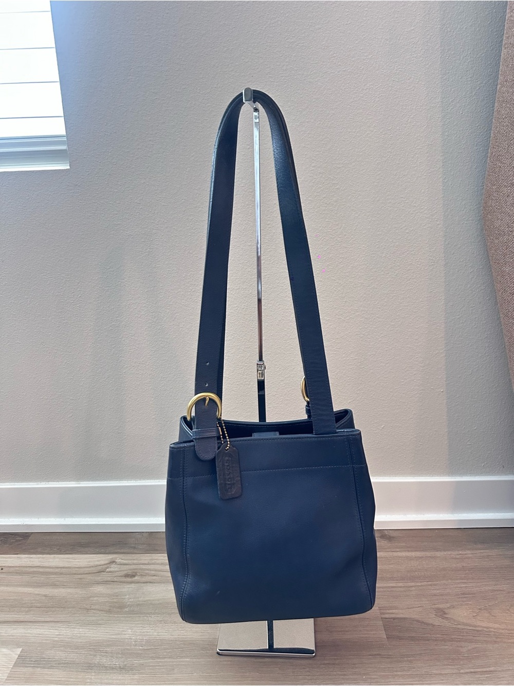 Coach Vintage Navy Blue Soho Buckle Shoulder Tote Bag 4157